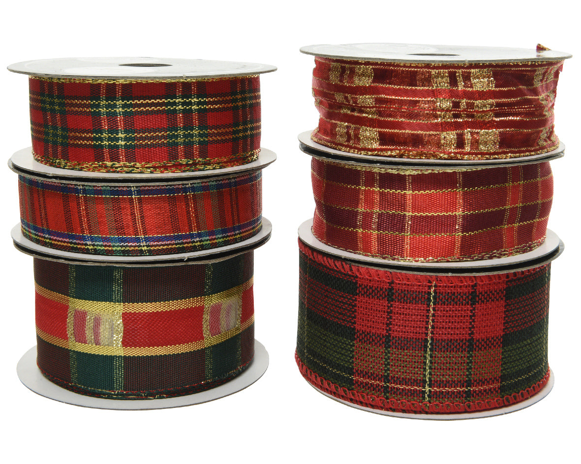 Nastri natalizi colore rosso 1 pezzo, 6 colorazioni assortite Kaemingk Nastri natalizi colore rosso 1 pezzo, 6 colorazioni assortite Kaemingk